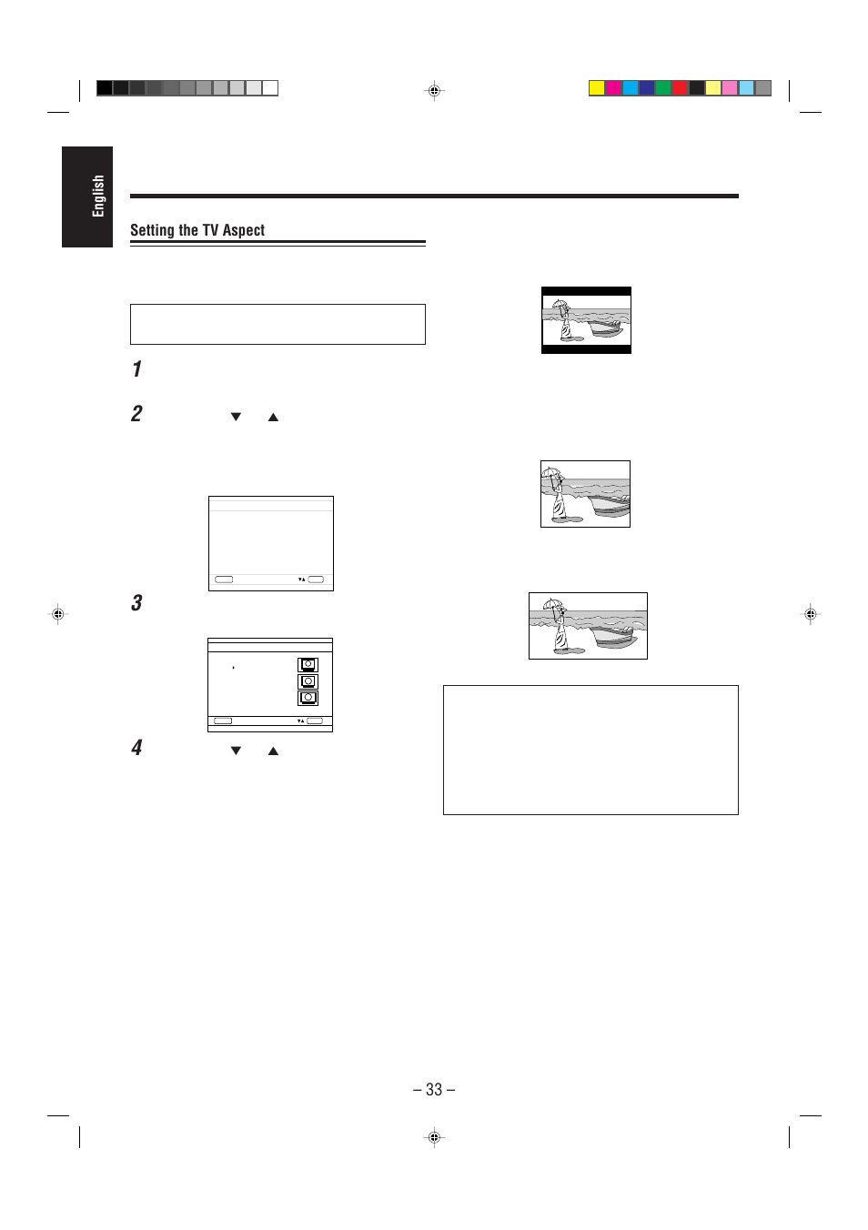 Setting the tv aspect | JVC CA-MXDVA5 User Manual | Page 38 / 60