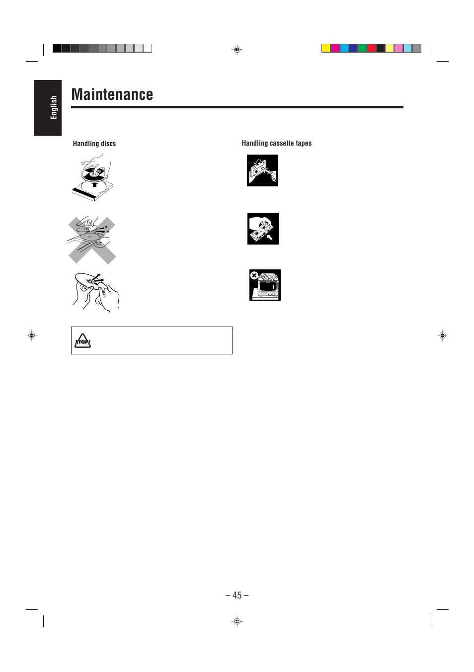 Maintenance | JVC CA-MXDVA5 User Manual | Page 50 / 60