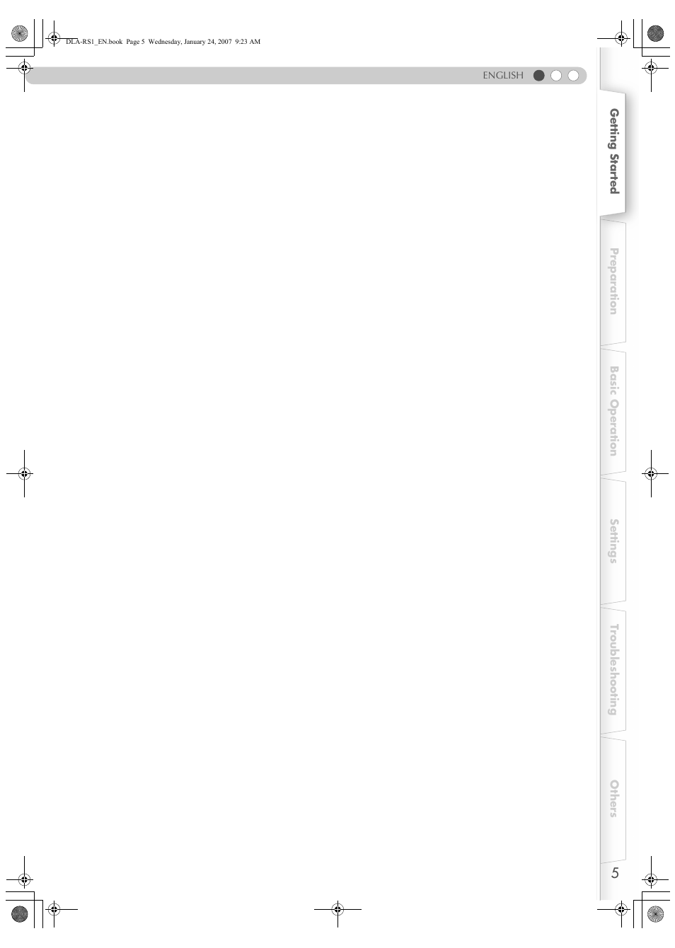 JVC DLA-RS1 User Manual | Page 5 / 50
