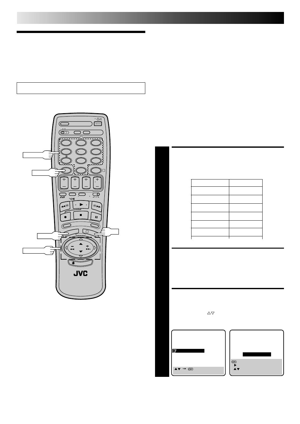 Setup, Access main menu screen, Access guide prog set screen | Initial settings (cont.), Guide program number set, Important | JVC HR-E249E User Manual | Page 10 / 52