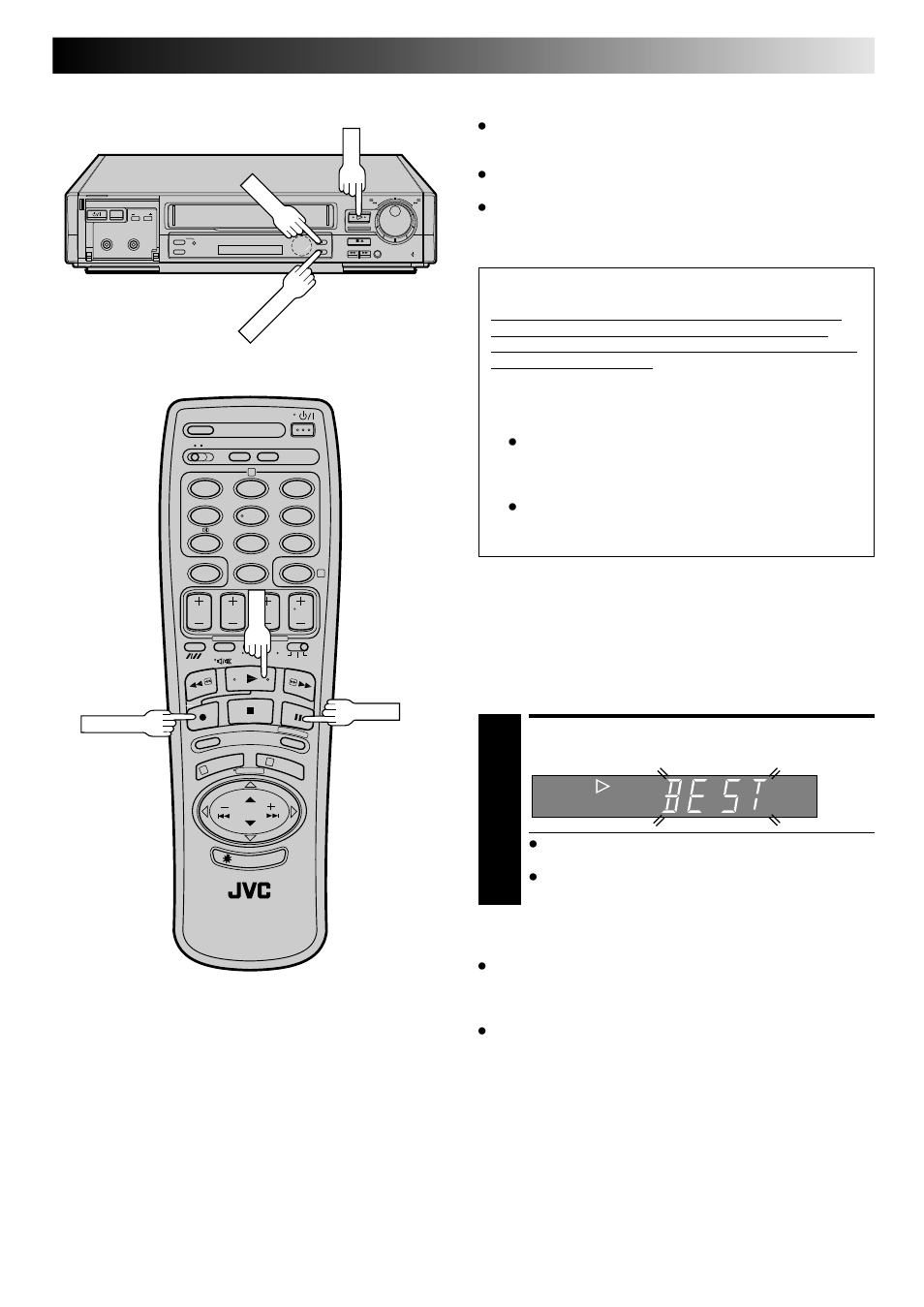 Start playback, Playback, Attention | JVC HR-E249E User Manual | Page 21 / 52