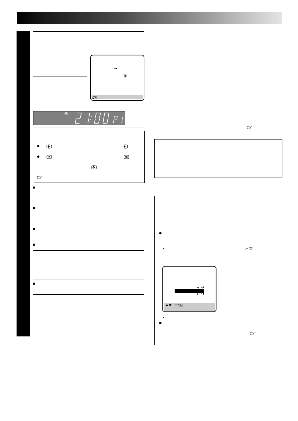 Access showview program screen, Return to normal screen, Engage recorder’s timer mode | Attention | JVC HR-E249E User Manual | Page 25 / 52