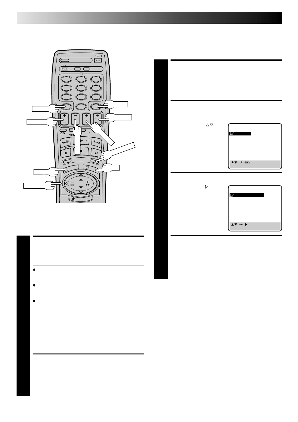 Access main menu screen, Access mode set screen, Select mode | Return to normal screen, Access programme display and/or screen, Revise programme information, Timer recording (cont.), Auto timer, Check and cancel programmes | JVC HR-E249E User Manual | Page 28 / 52