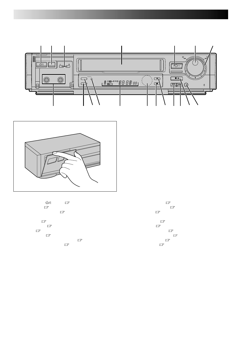 Index, Front view | JVC HR-E249E User Manual | Page 46 / 52