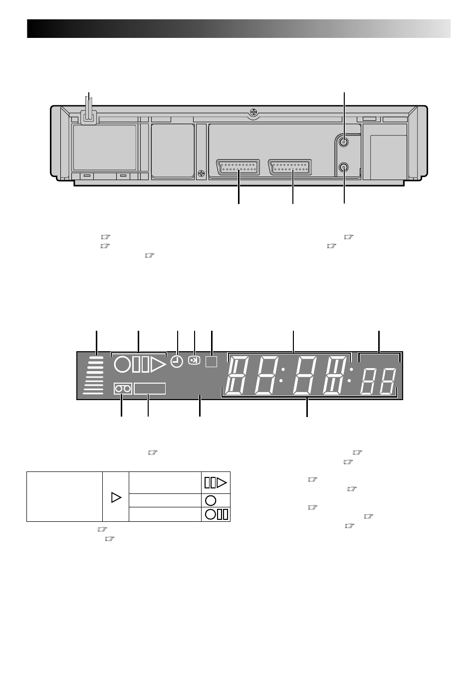 Rear view, Display panel | JVC HR-E249E User Manual | Page 47 / 52