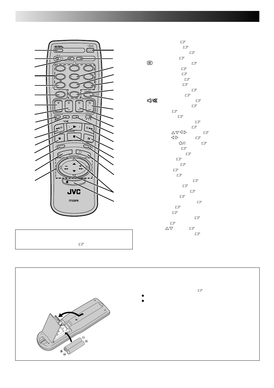 Index (cont.), Remote control | JVC HR-E249E User Manual | Page 48 / 52