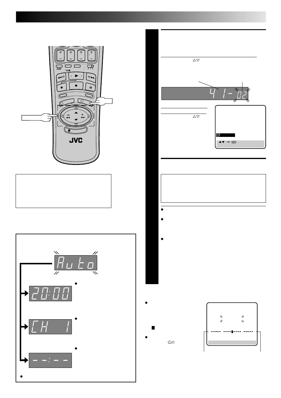 Select language, Perform auto set up | JVC HR-E249E User Manual | Page 5 / 52