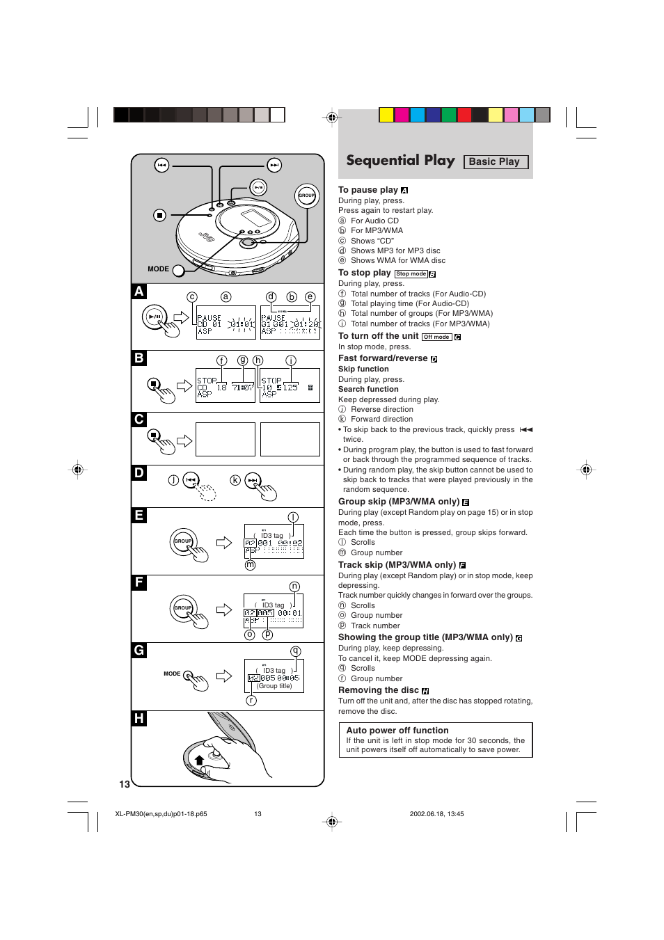 Sequential play | JVC XL-PM30SL User Manual | Page 16 / 48