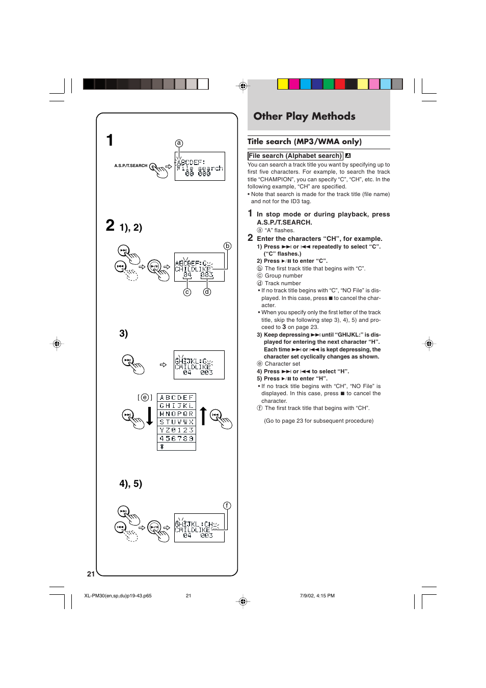 Other play methods | JVC XL-PM30SL User Manual | Page 24 / 48