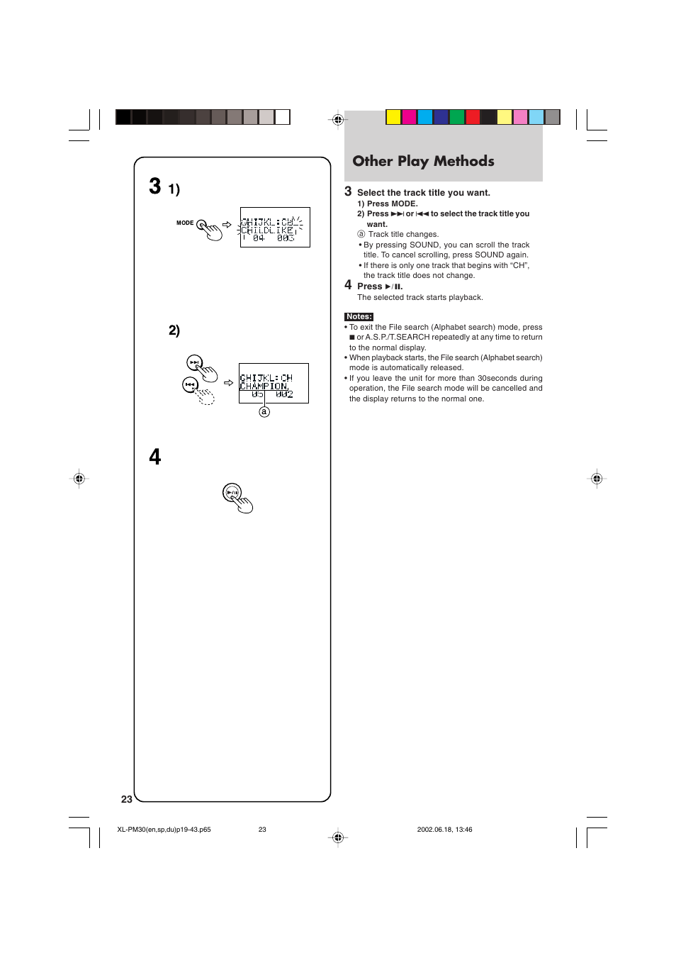 Other play methods 3 | JVC XL-PM30SL User Manual | Page 26 / 48