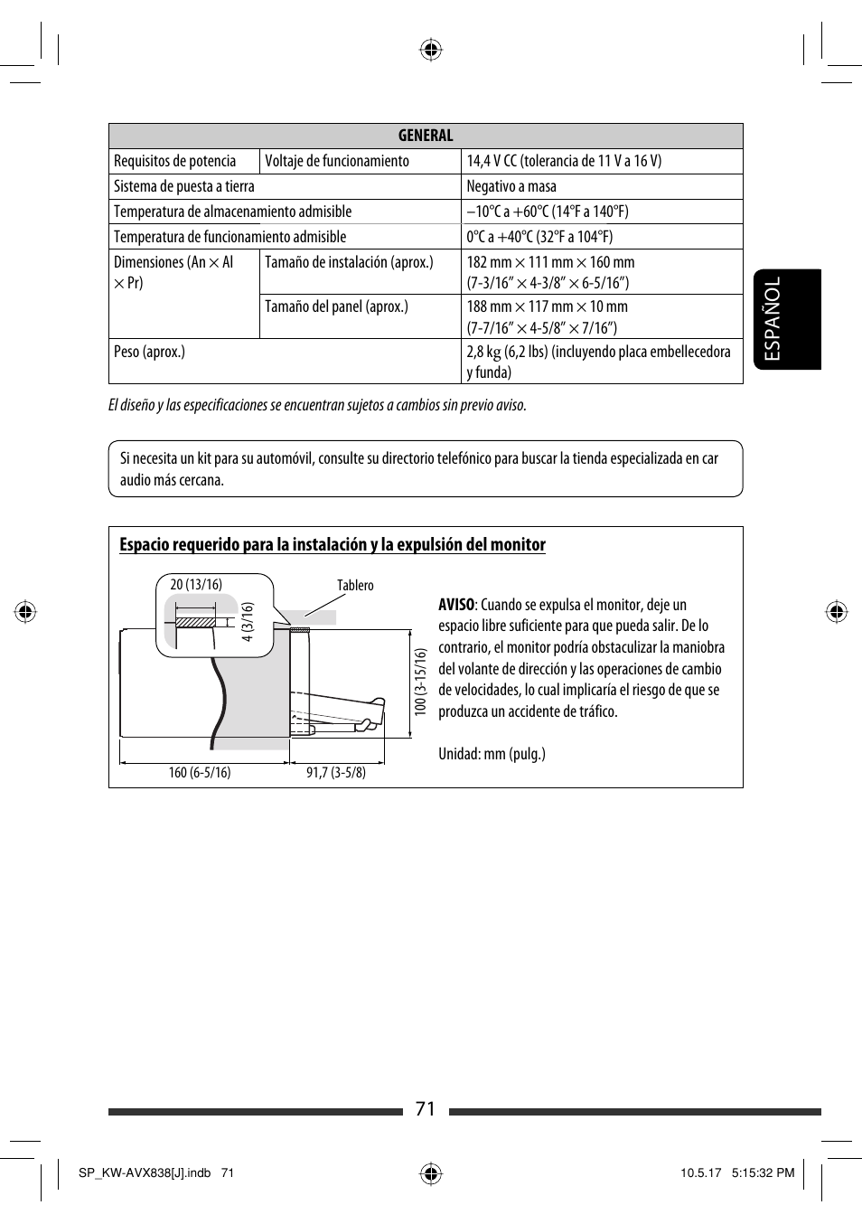 71 español | JVC LVT2086-001B User Manual | Page 141 / 147