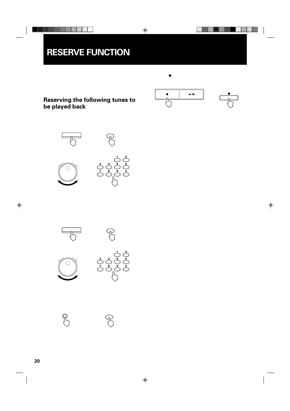 Reserve function, Reserving the following tunes to be played back | JVC XL-MC334BK User Manual | Page 22 / 28