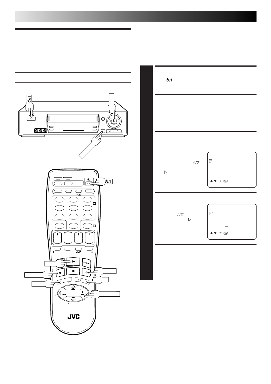 B.e.s.t. picture system, Turn on the recorder, Access main menu screen | Access function set screen, Select mode, Return to normal screen, Recording (cont.), Preparation | JVC HR-J667MS User Manual | Page 20 / 48
