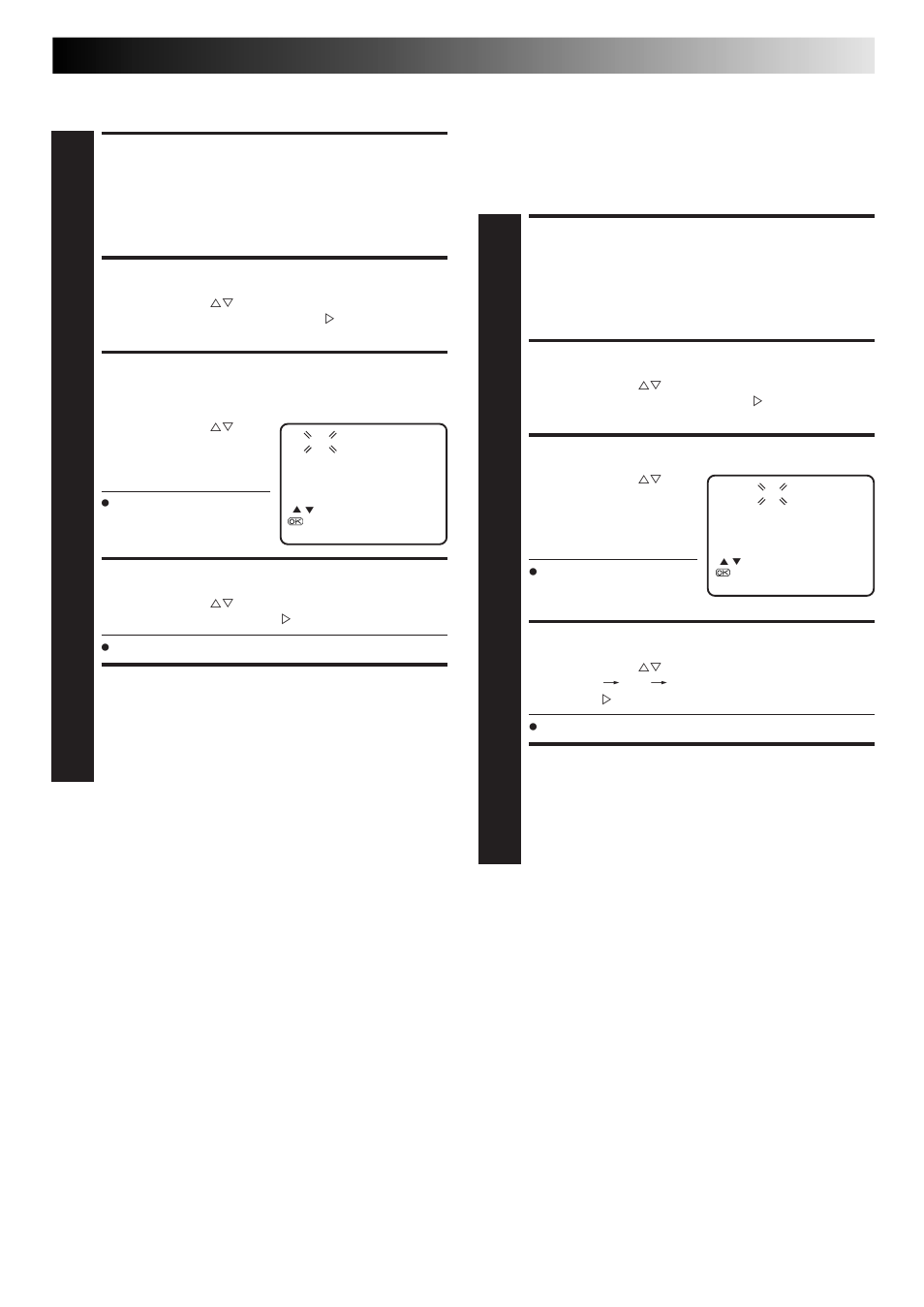 Access tuner set screen, Access channel list, Select channel to fine-tune | Perform tuning, Return to normal screen, Select channel, Select tv system, Fine-tuning channels | JVC HR-J667MS User Manual | Page 39 / 48