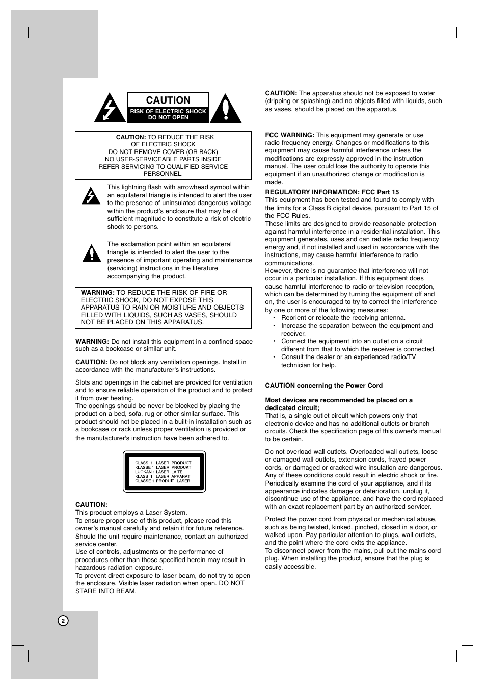 Caution | JVC XV-N650B User Manual | Page 2 / 28