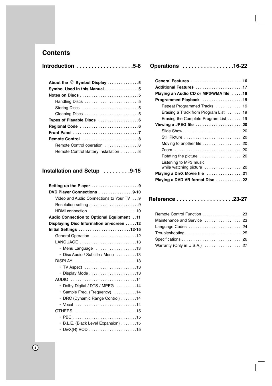 JVC XV-N650B User Manual | Page 4 / 28