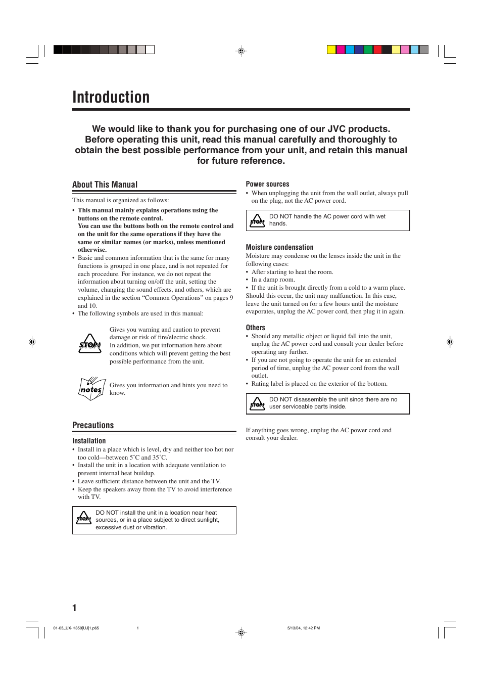 Introduction | JVC UX-H300  EN ES User Manual | Page 62 / 86