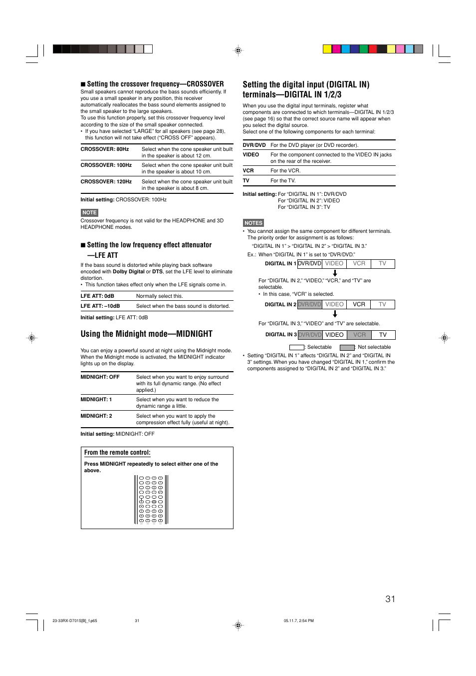 Setting the crossover frequency—crossover | JVC 1105RYMMDWJEIN User Manual | Page 35 / 63