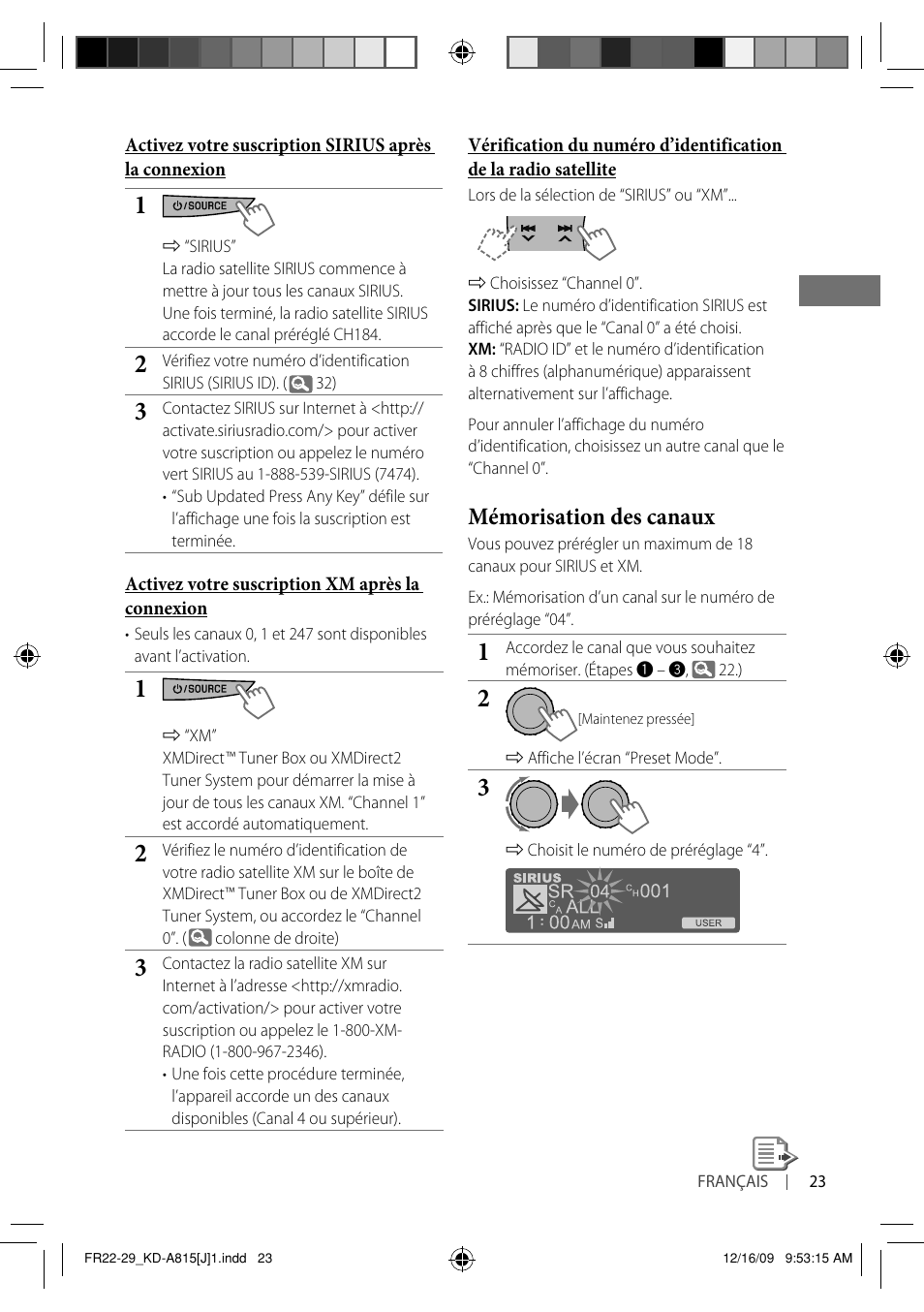 Mémorisation des canaux | JVC GET0651-001A User Manual | Page 119 / 145