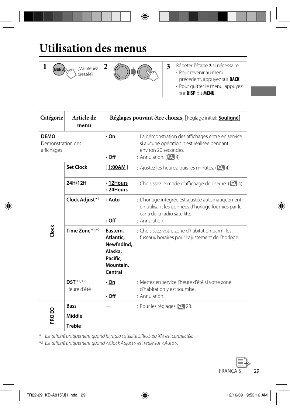 Utilisation des menus | JVC GET0651-001A User Manual | Page 125 / 145