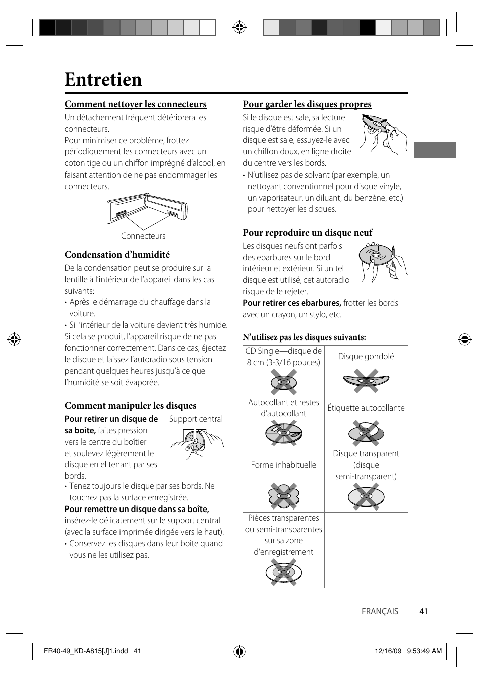 Entretien | JVC GET0651-001A User Manual | Page 137 / 145