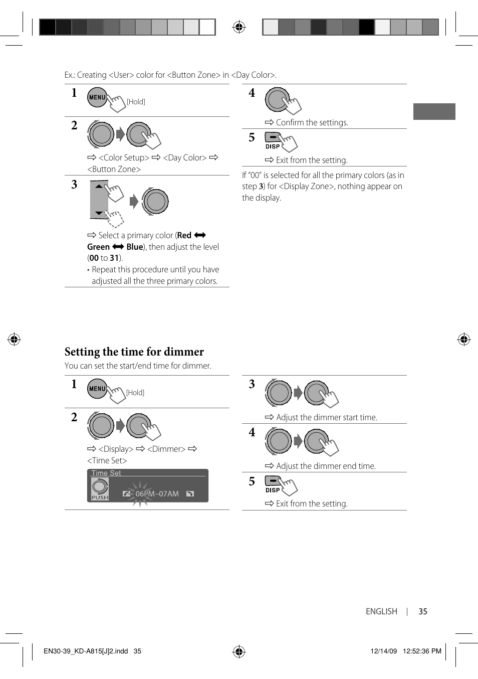 Setting the time for dimmer | JVC GET0651-001A User Manual | Page 35 / 145