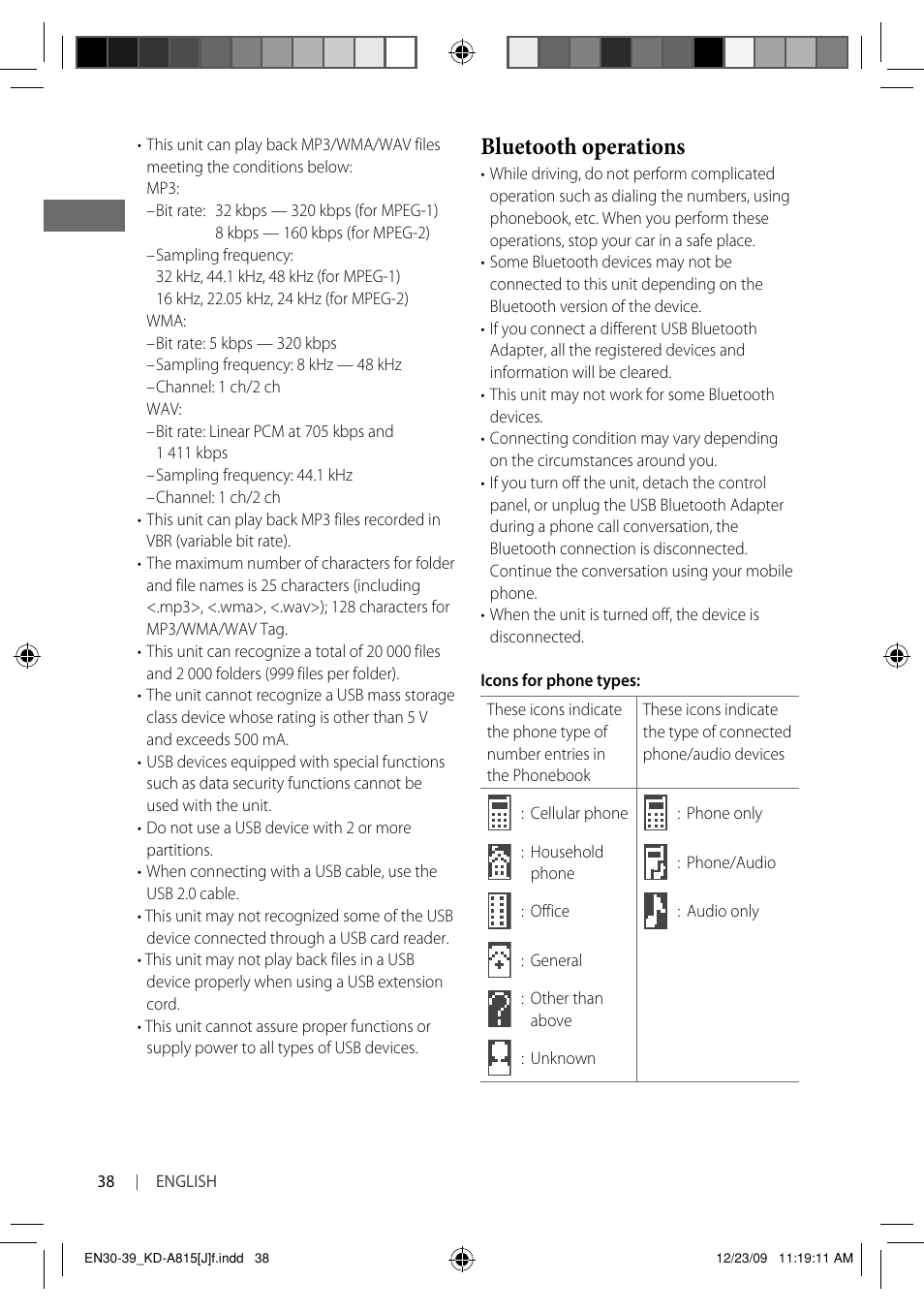 Bluetooth operations | JVC GET0651-001A User Manual | Page 38 / 145