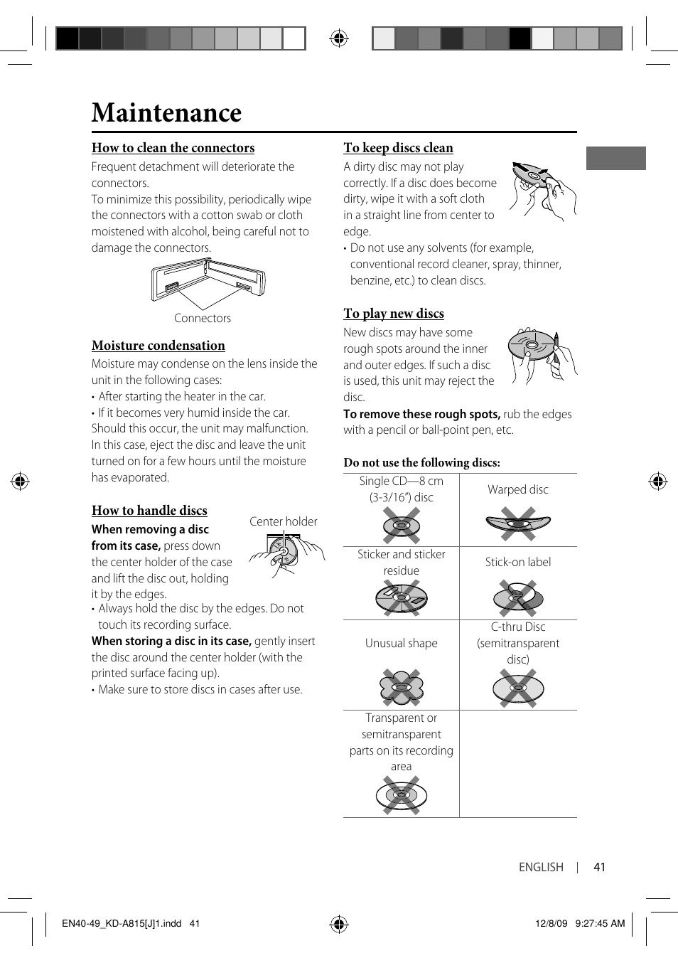 Maintenance | JVC GET0651-001A User Manual | Page 41 / 145