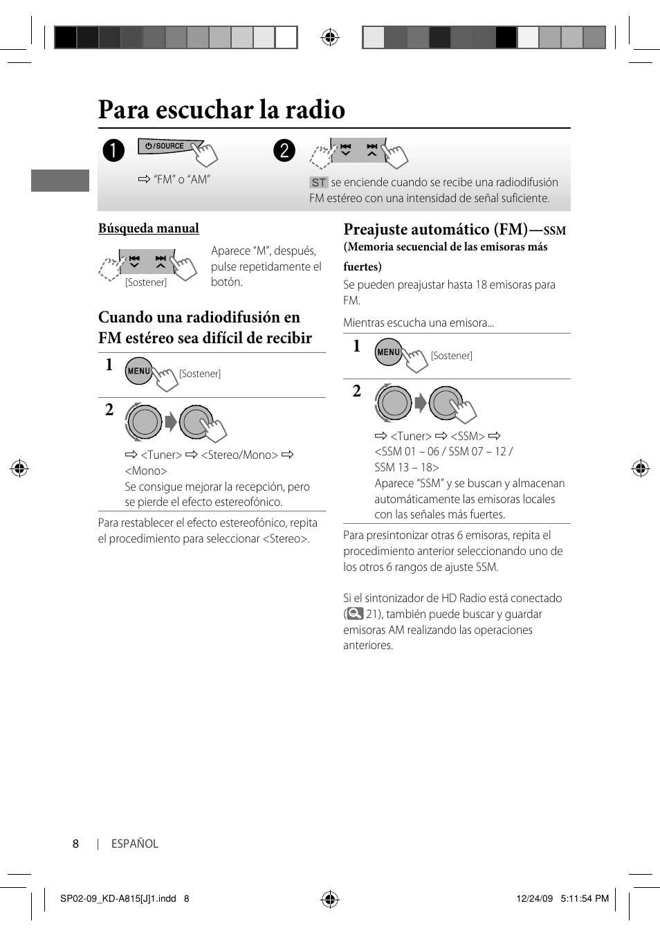 Para escuchar la radio, Preajuste automático (fm) | JVC GET0651-001A User Manual | Page 56 / 145