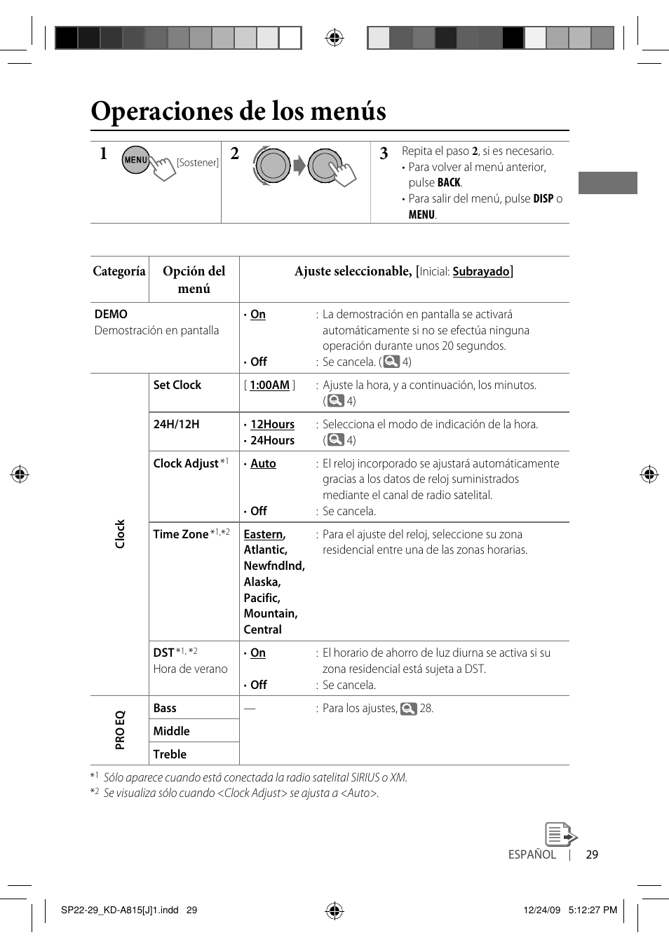 Operaciones de los menús | JVC GET0651-001A User Manual | Page 77 / 145