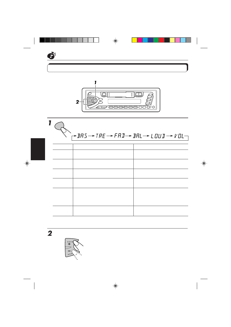 Geluid aanpassen, Selecteer de functie die u wilt aanpassen, Pas het niveau aan | JVC KS-FX450R User Manual | Page 108 / 122