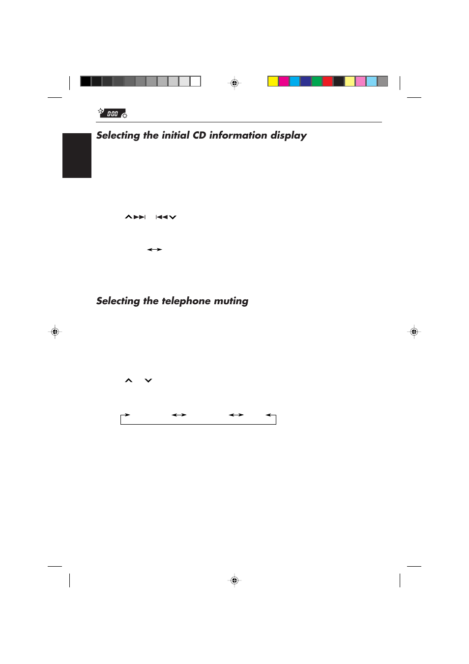 Selecting the initial cd information display, Selecting the telephone muting | JVC KS-FX450R User Manual | Page 24 / 122