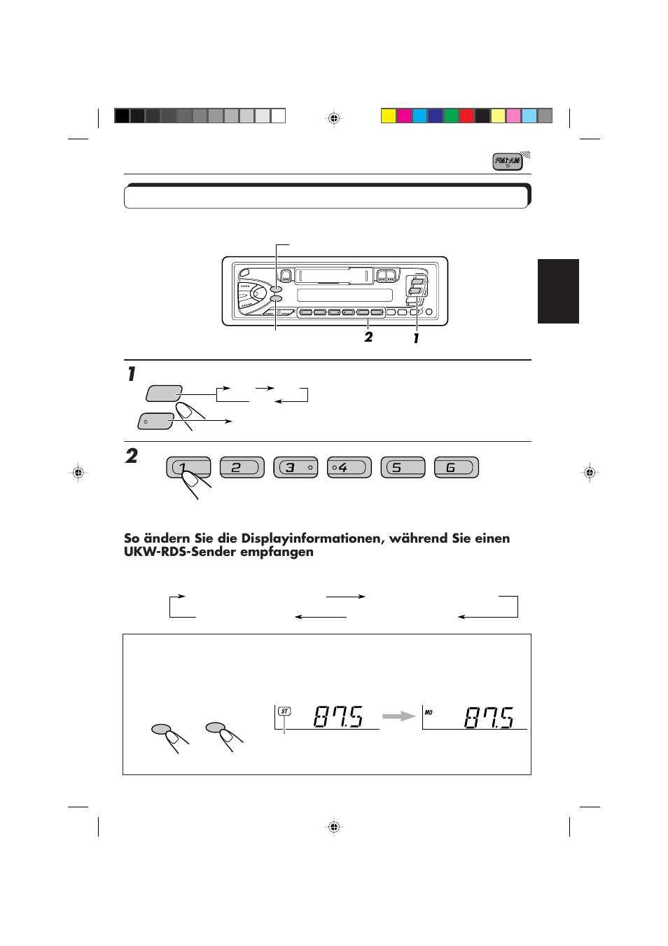 Anwahl eines vorabgestimmten senders | JVC KS-FX450R User Manual | Page 37 / 122