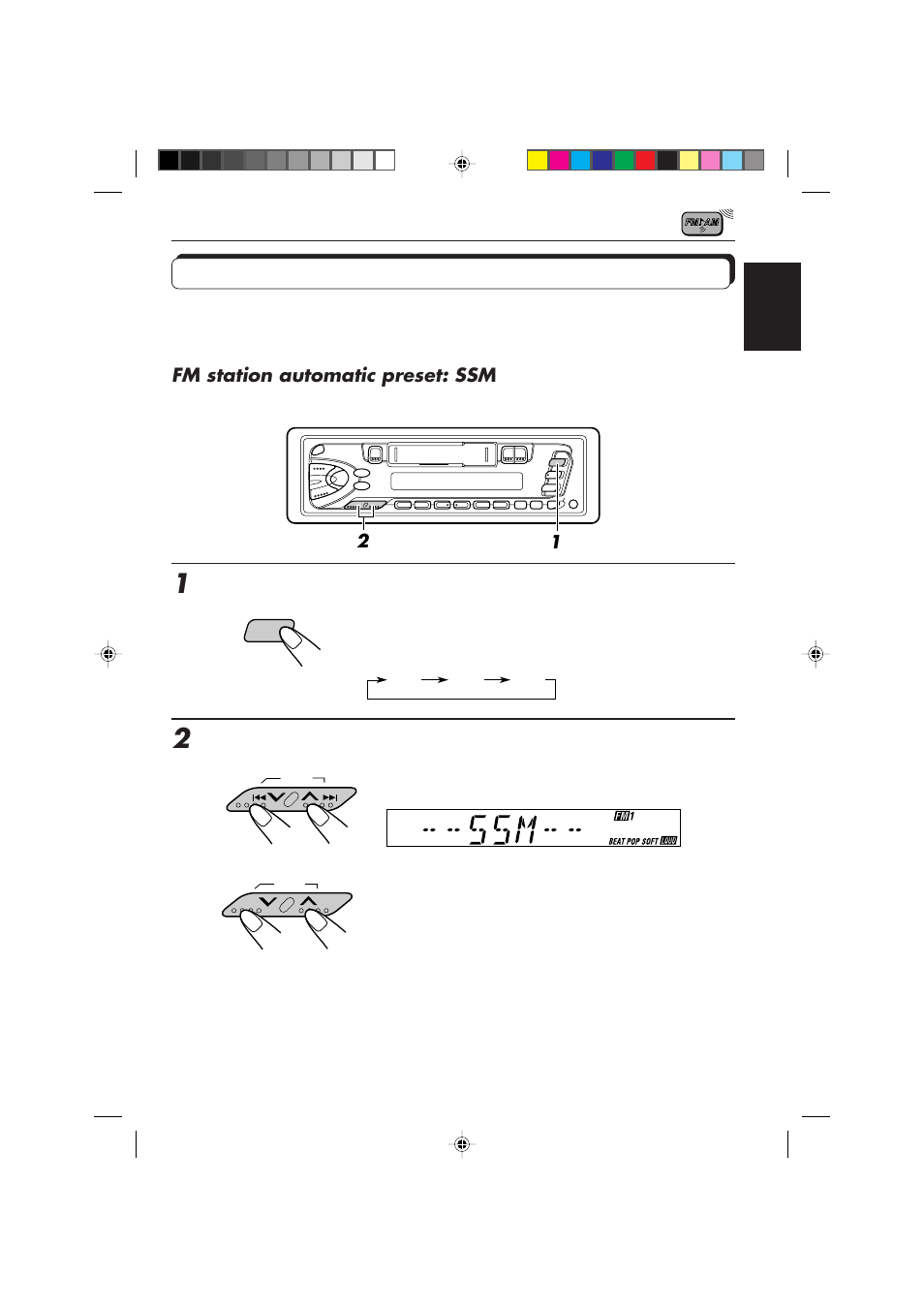 Fm station automatic preset: ssm | JVC KS-FX450R User Manual | Page 5 / 122