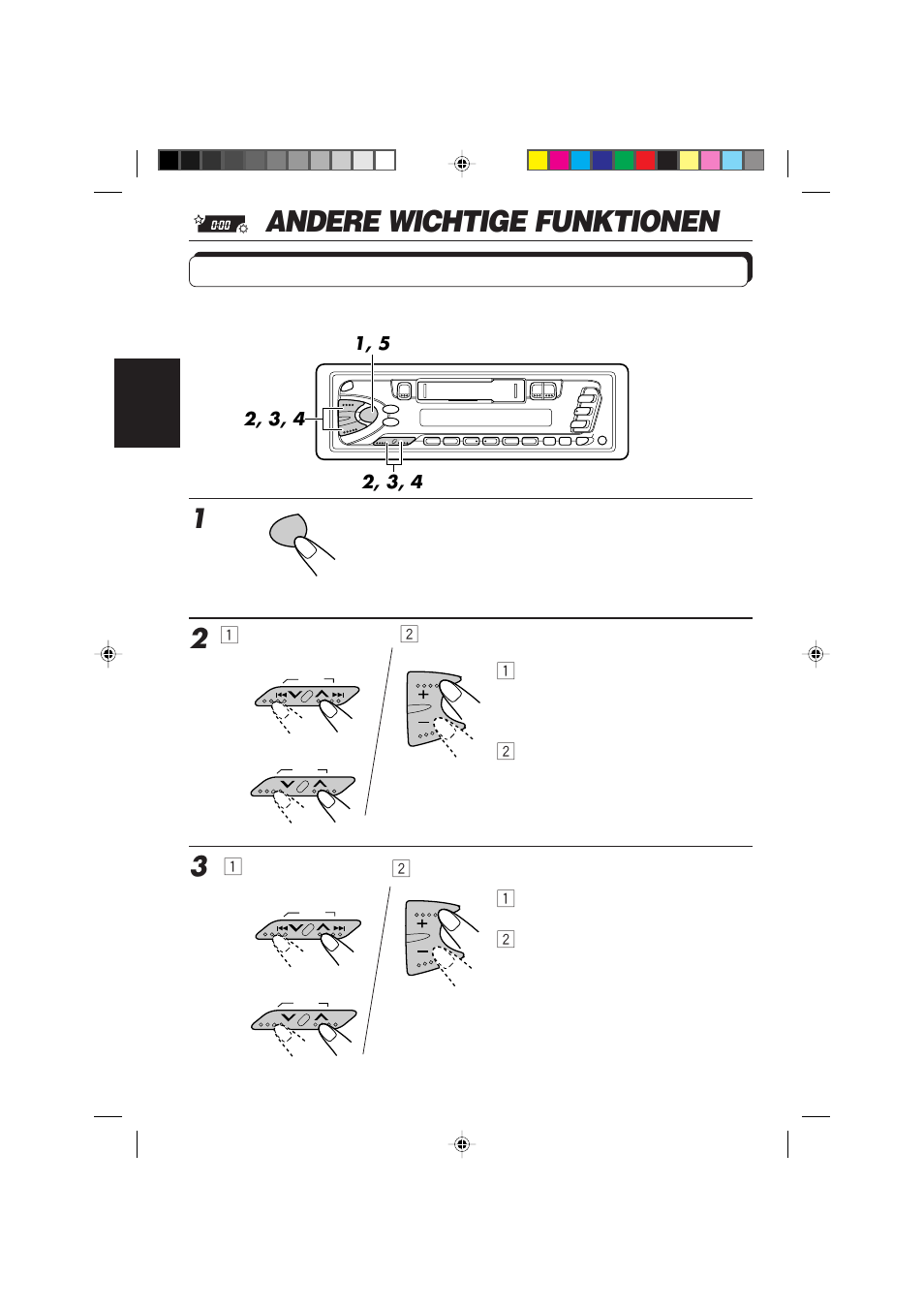 Andere wichtige funktionen, Stellen der uhr | JVC KS-FX450R User Manual | Page 50 / 122