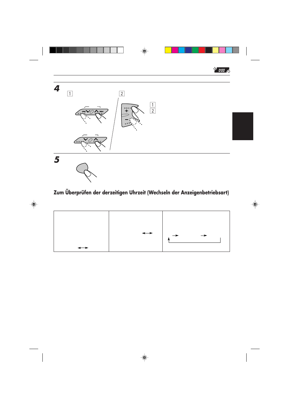 Starten sie die uhr. 1 | JVC KS-FX450R User Manual | Page 51 / 122