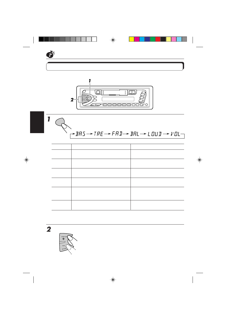 Ajustement du son, Ajustez le niveau, Choisissez l'élément que vous souhaitez ajuster | JVC KS-FX450R User Manual | Page 78 / 122