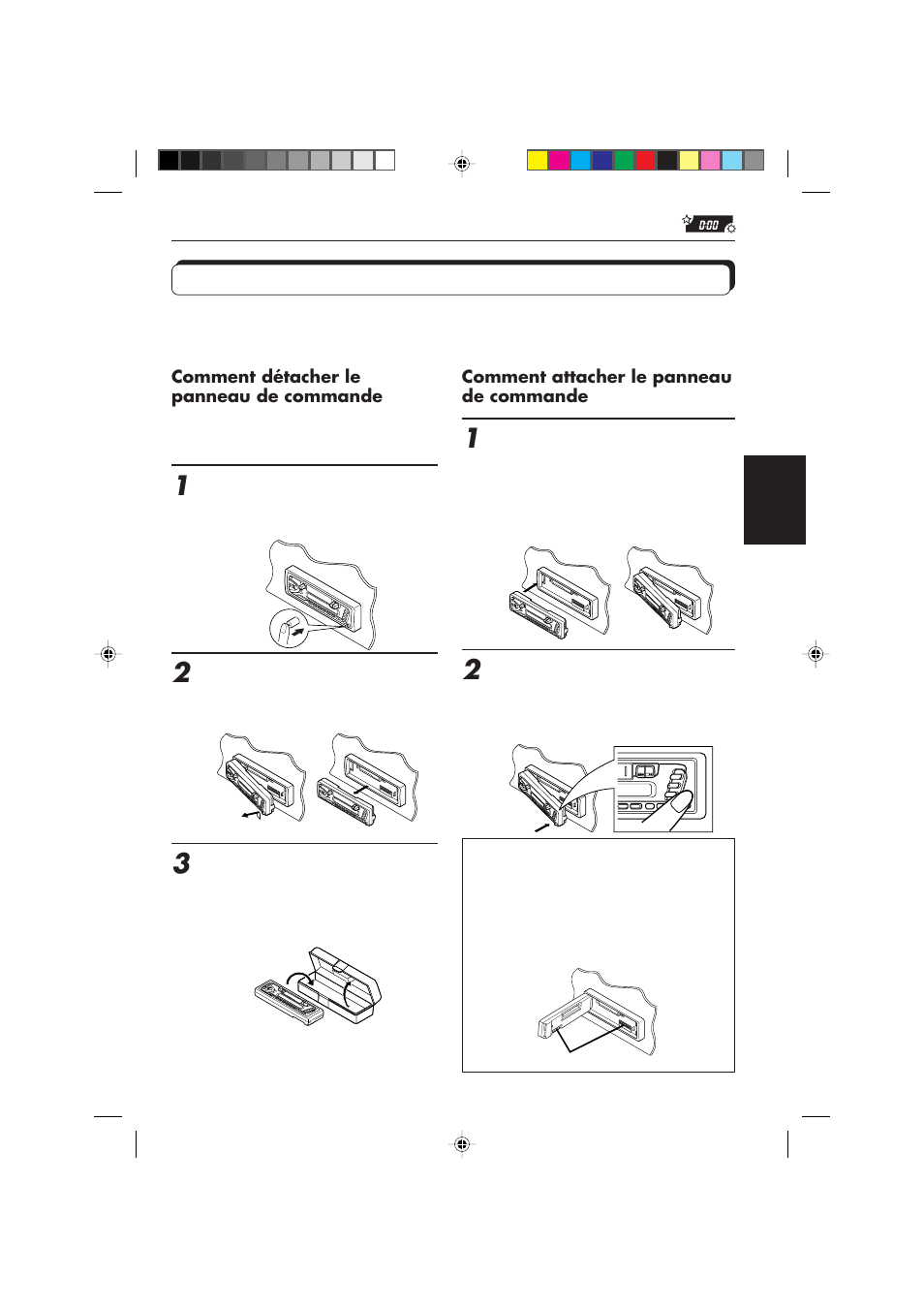 Détachement du panneau de commande | JVC KS-FX450R User Manual | Page 85 / 122