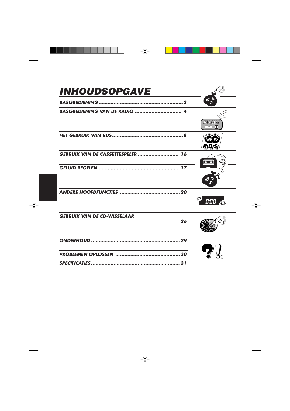 Inhoudsopgave | JVC KS-FX450R User Manual | Page 92 / 122