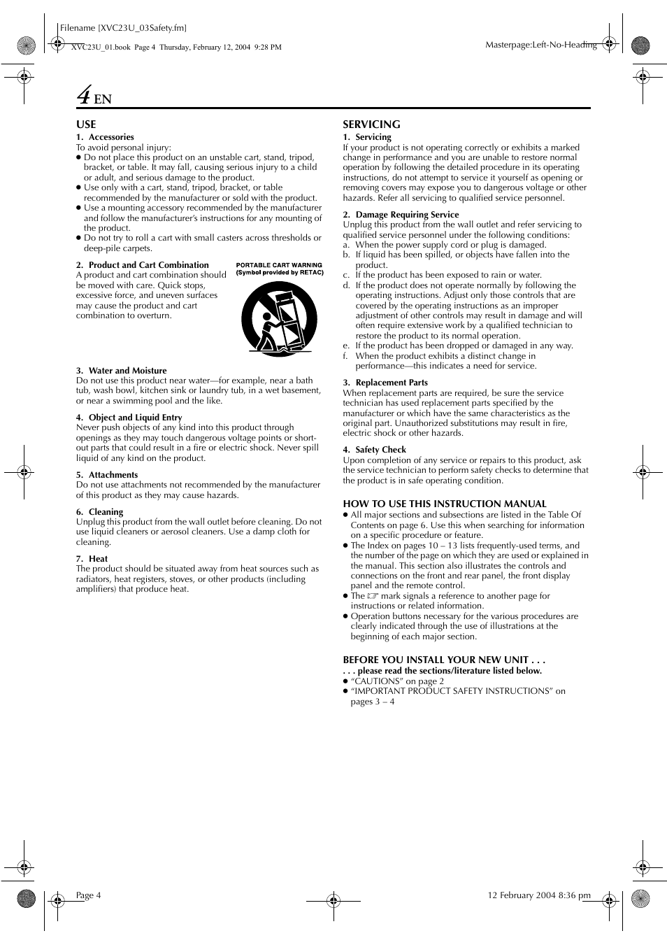 JVC HR-XVC23U User Manual | Page 4 / 92