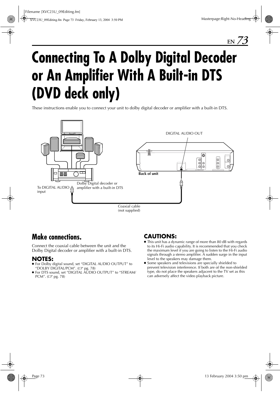 Make connections | JVC HR-XVC23U User Manual | Page 73 / 92