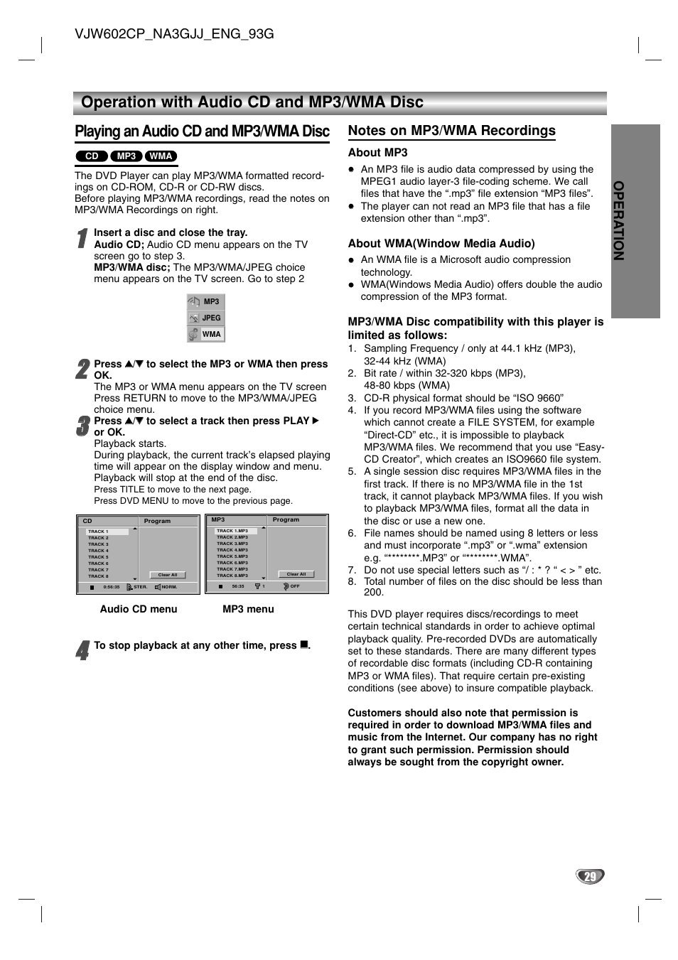 Opera tion | JVC HR-XV2E User Manual | Page 29 / 41