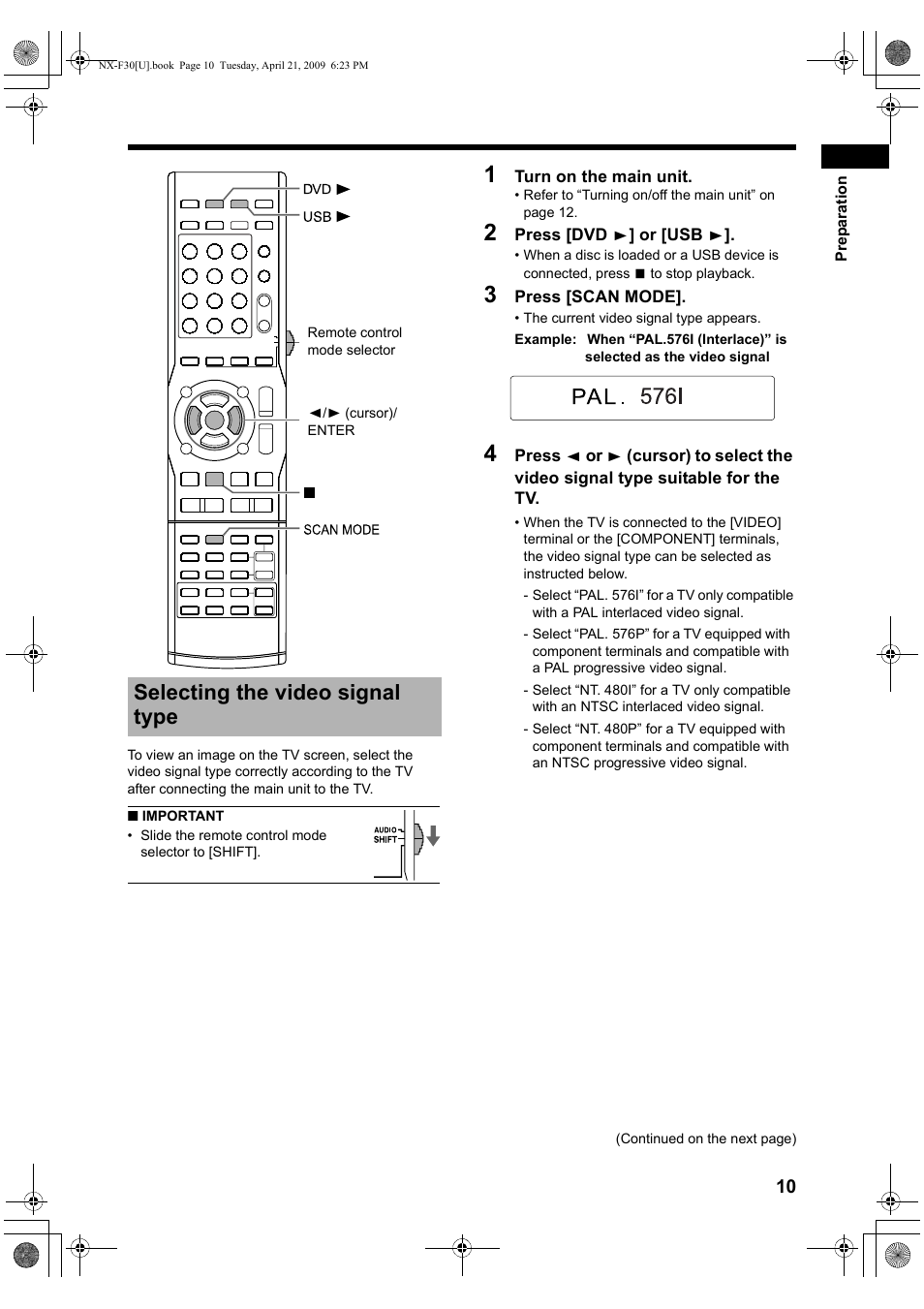 Selecting the video signal type | JVC CA-NXF30 User Manual | Page 13 / 72