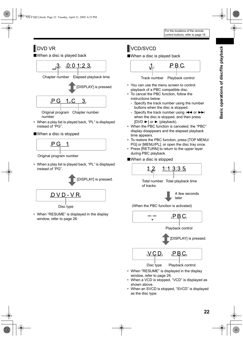 Dvd vr, Vcd/svcd | JVC CA-NXF30 User Manual | Page 25 / 72