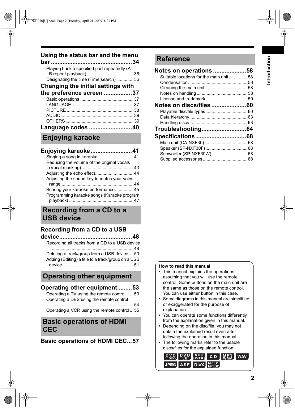 JVC CA-NXF30 User Manual | Page 5 / 72