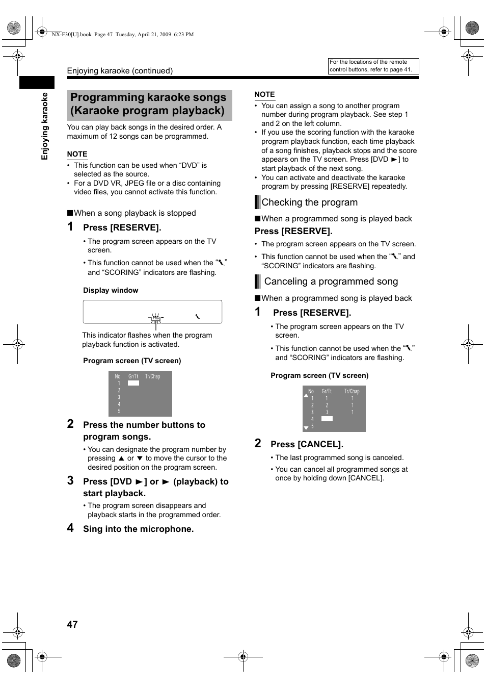 JVC CA-NXF30 User Manual | Page 50 / 72