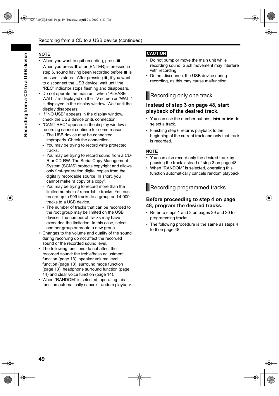 JVC CA-NXF30 User Manual | Page 52 / 72