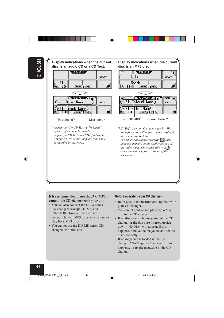 English | JVC CD-RECEIVER KD-LHX501 User Manual | Page 44 / 65