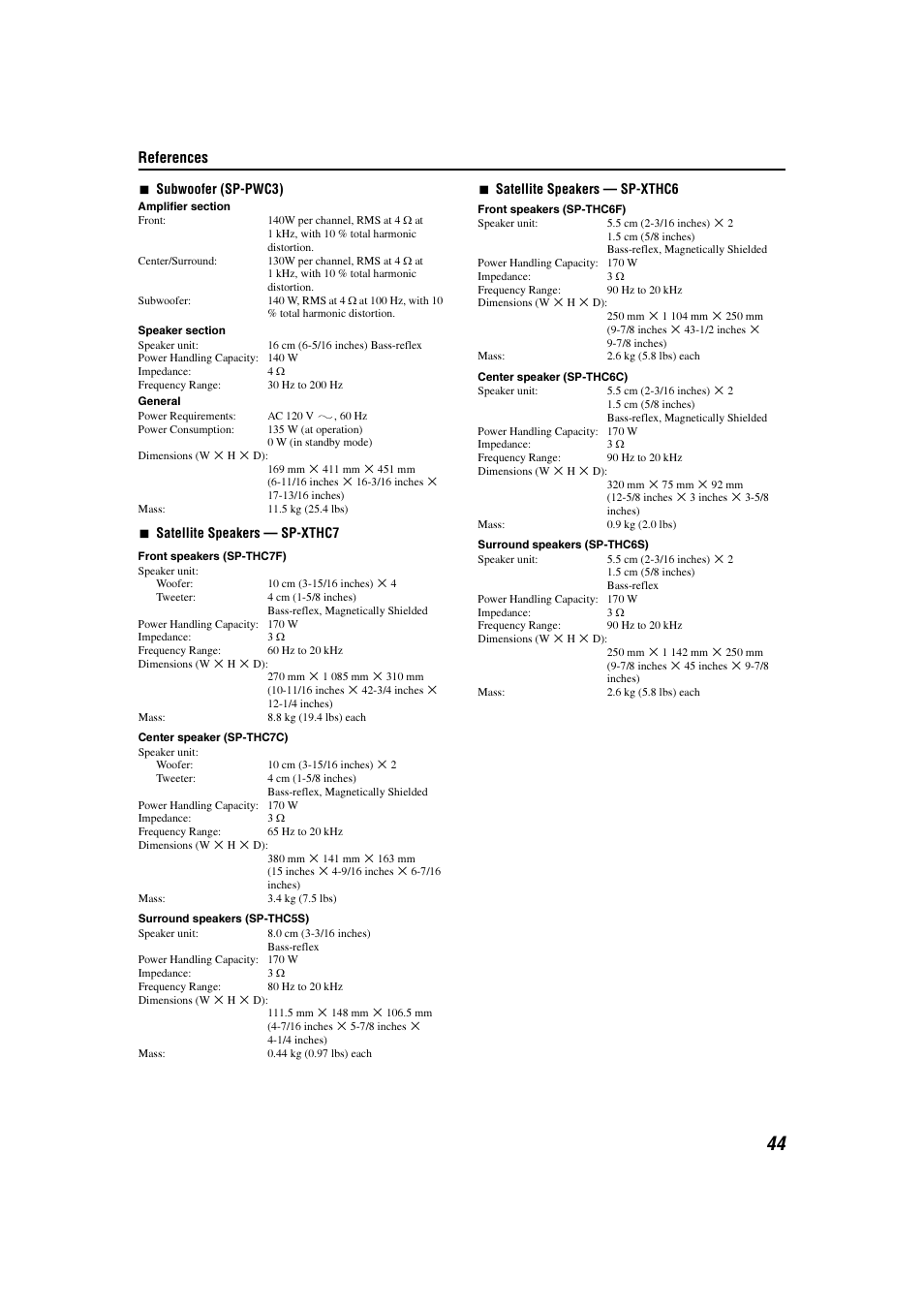References | JVC TH-C3 User Manual | Page 47 / 59