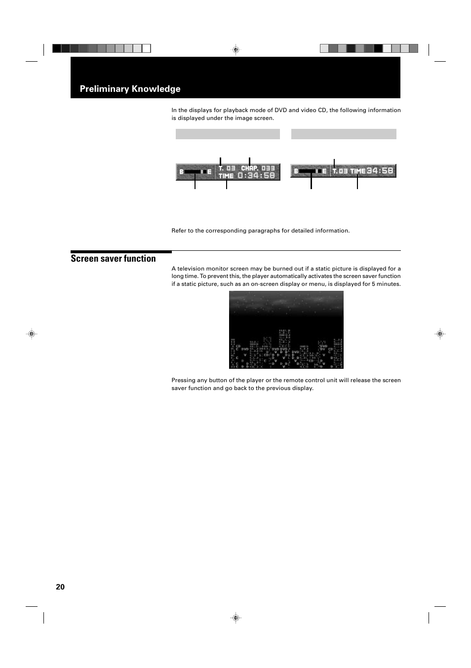 Screen saver function, Preliminary knowledge | JVC XV-D2000BK User Manual | Page 22 / 68